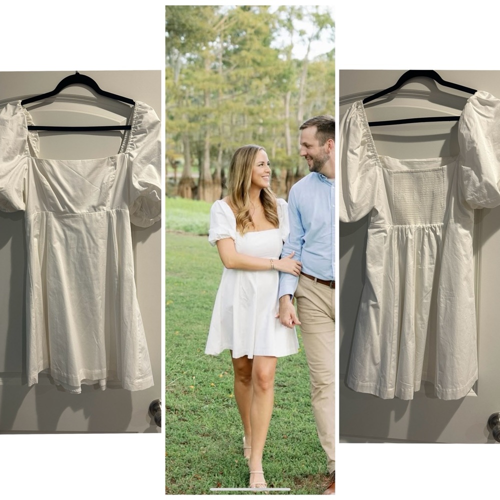 Hill House The Matilda Mini Dress in White. Size M